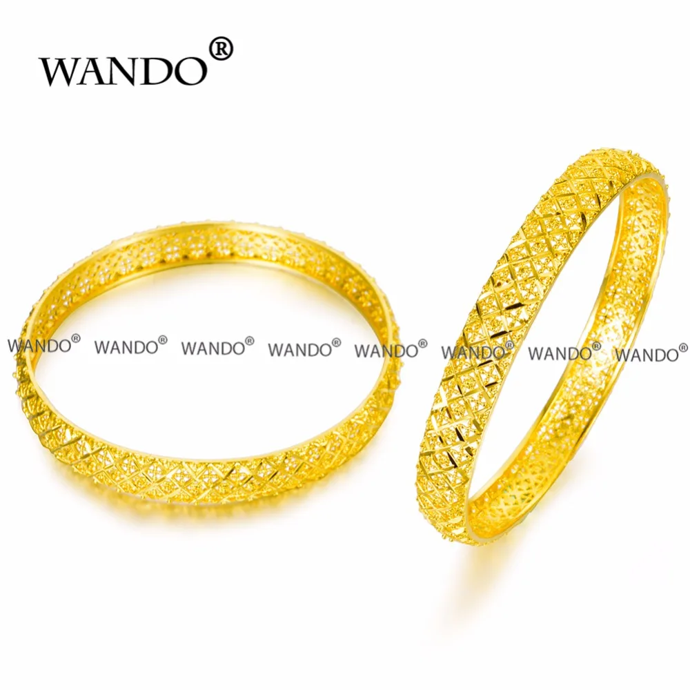 WANDO 24 Золотой браслет для Для женщин Дубай Свадебные Эфиопский браслет Африка браслет Арабские Ювелирные украшения браслет b27