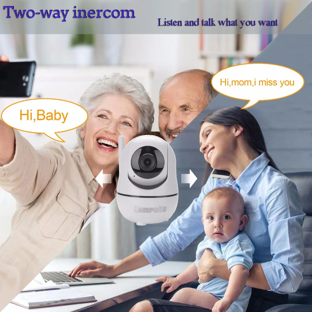 Wi Fi камера Hamrolte HD 720P мини ip Pan/Tilt с ночным видением двусторонняя аудиосвязь