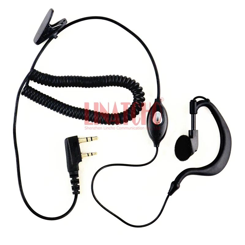 

PTT walkie talkie retractable earplug earphone with wire mic for TK-3107 K-Type
