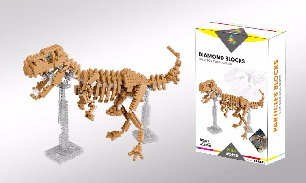 YZ микро блоки кости динозавров DIY Строительные кирпичи Акула 3D модель игрушки