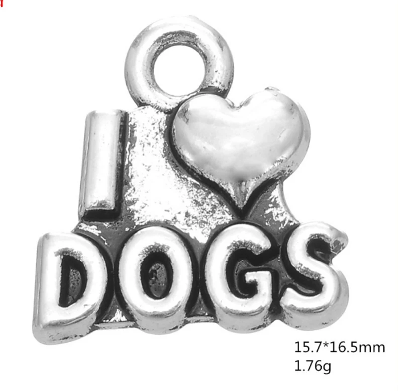 30pcs I Love Dog Dangles Charm Hang Pendant Jewelry Accessories DIY Necklace/Bracelet Keychains Findings for Men/Women | Украшения и