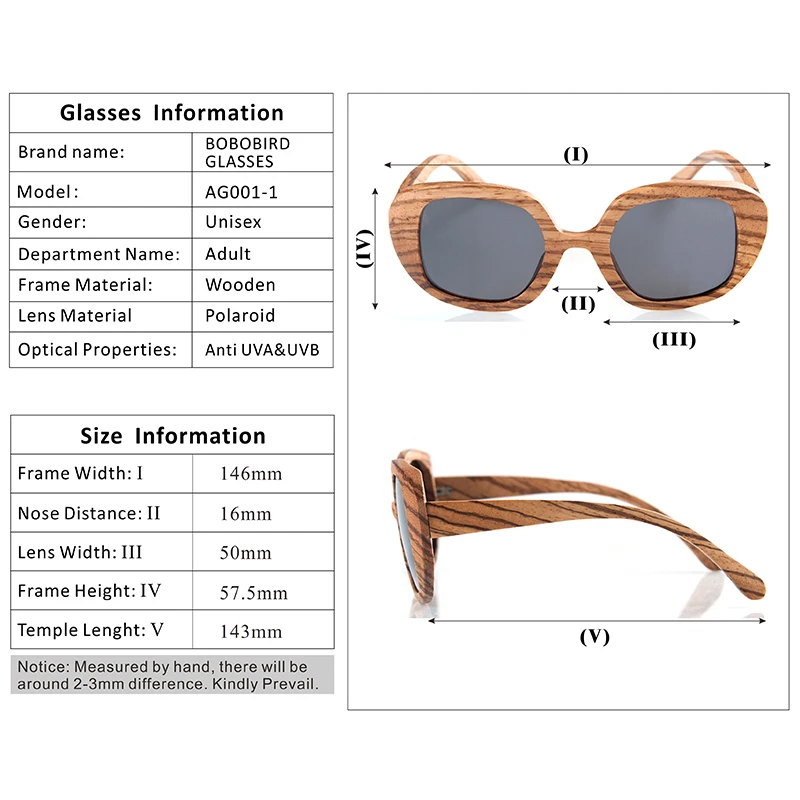 

BOBO BIRD Wood Sunglasses Women oculos de sol feminino Men Sun Glasses Polarized Retro Eyewear UV400 Great Gift for Girlfriend