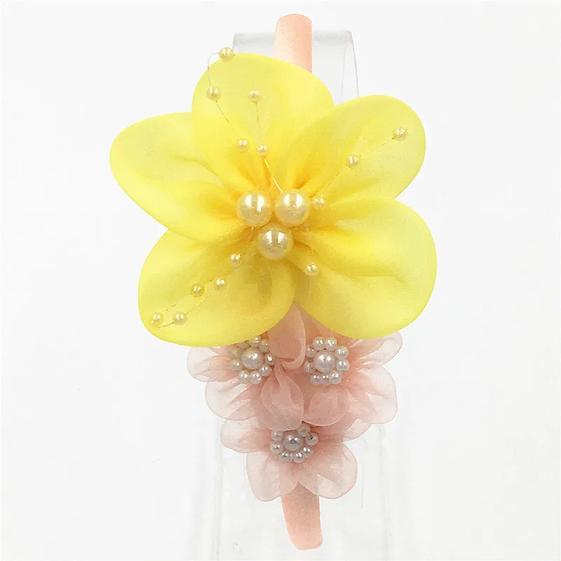 Модная резинка для волос обруч головной убор цветочные кружевные цветы из шифона