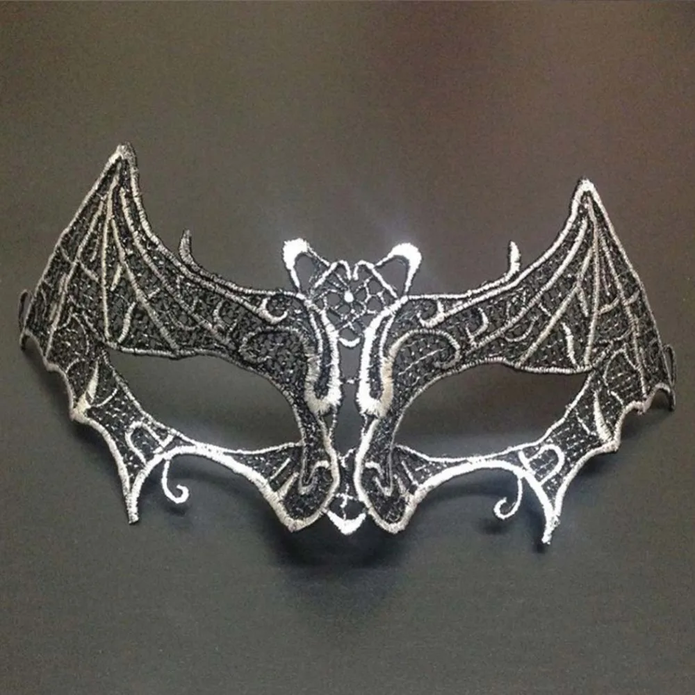 Женская и мужская сверкающая летучая мышь вампир кружевная маска для глаз