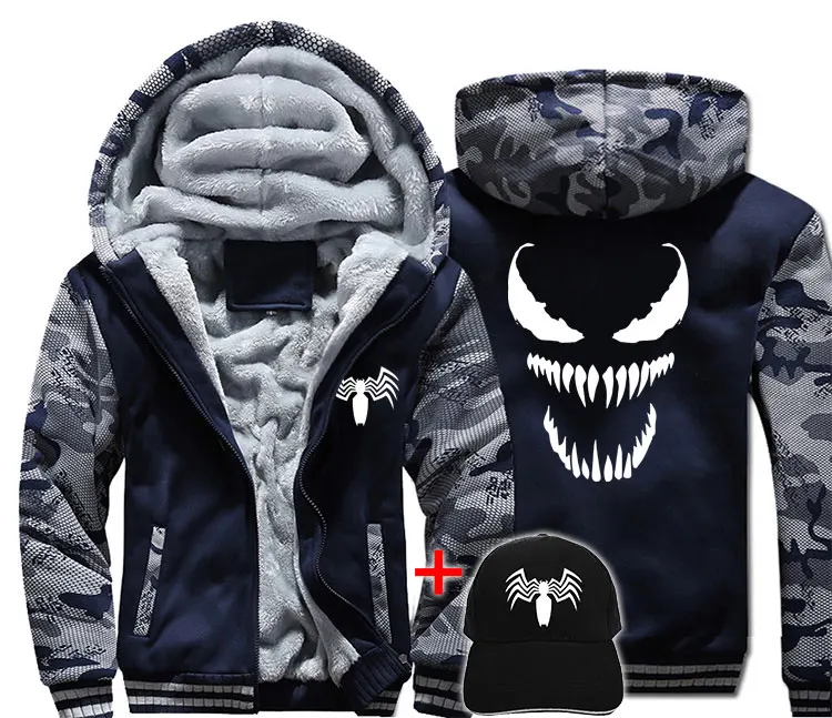style 6 Мода venom Прохладный Зубы Человек-паук моды Для мужчин wo Для мужчин теплое толстое пальто зимняя куртка уличная бархат толстовка топ с капюшоном - Цвет: style 6