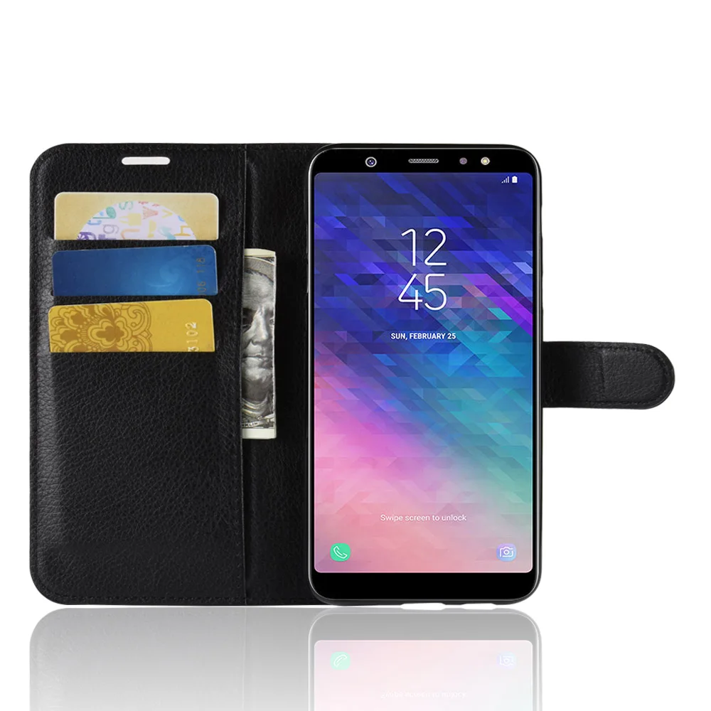 Чехол для Samsung Galaxy A6 2018 роскошный чехол кошелек из искусственной кожи с