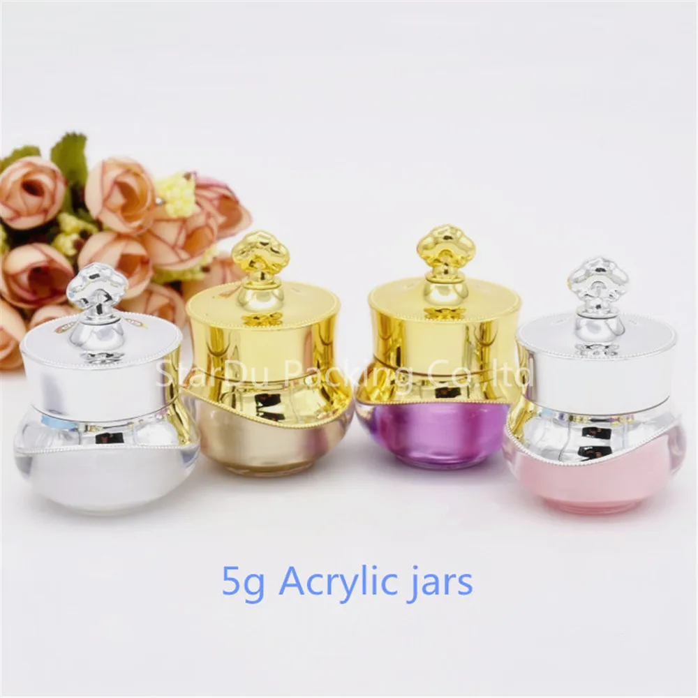 

Free Shipping 200pcs/lot 5g acrylic jars, 5ml cream jars, skin care cream bottles, cosmetic containers 5g for sample test