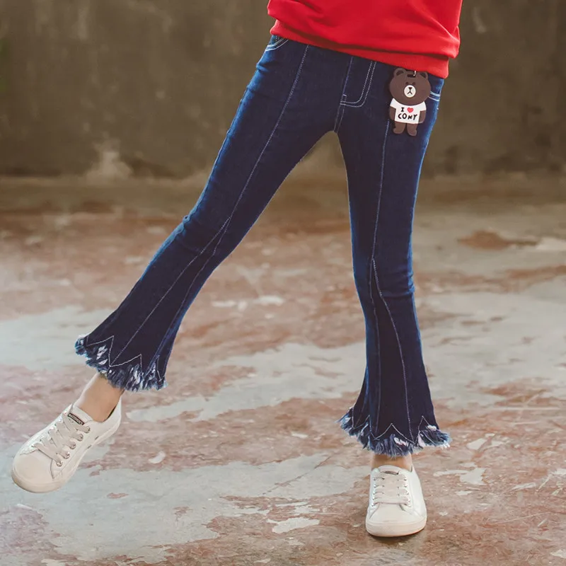 JMFFY джинсы для девочек детская одежда хлопковые весенние ковбойские леггинсы