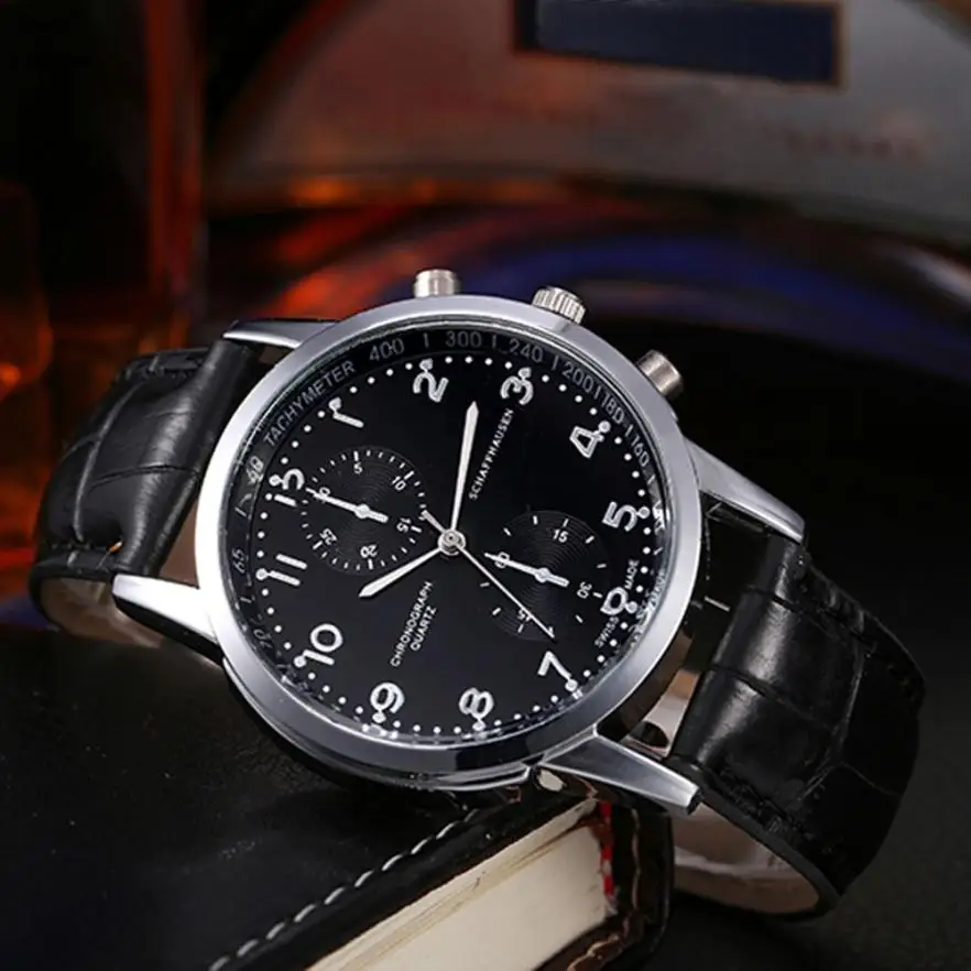 BAOLANDE watch women Hot Sale Unisex's Wristwatchs Stainless Steel Case PU Leather Strap Analog Dial Quartz Wrist Watch | Наручные