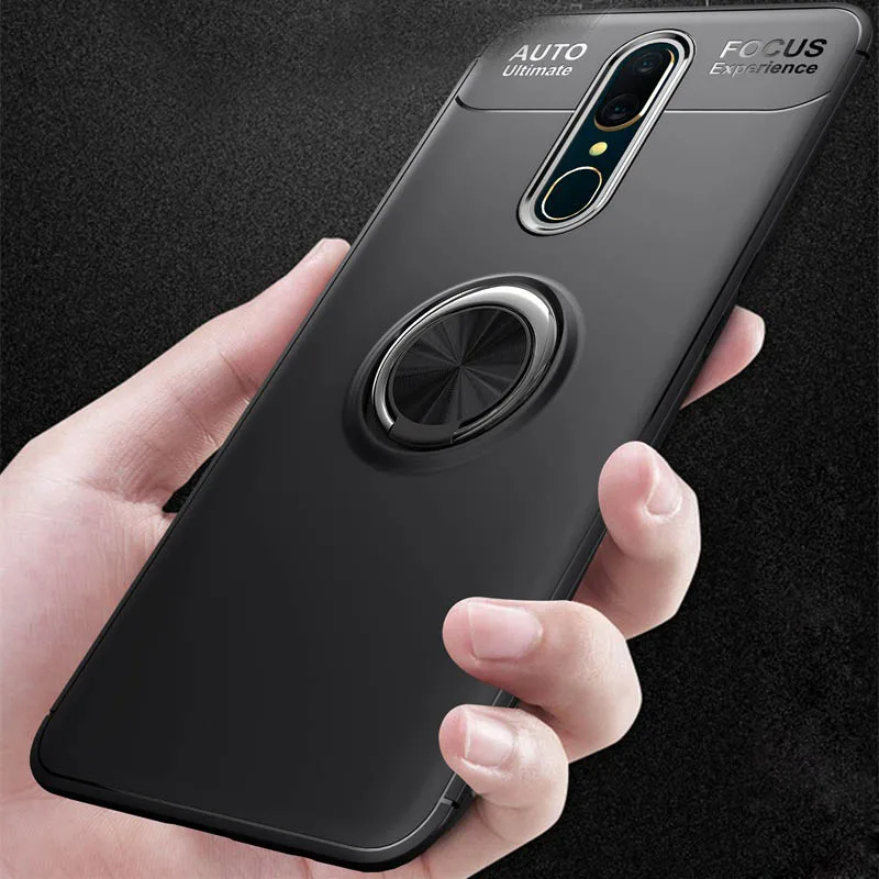 Роскошный чехол для Nokia 7 1 с магнитным кольцом держателем мягкий матовый