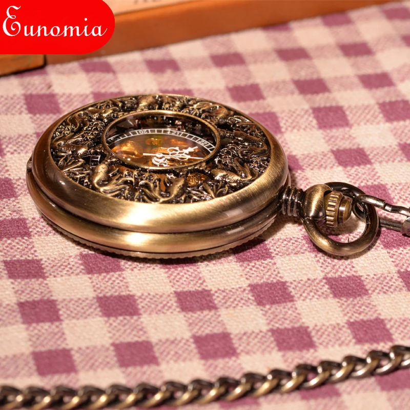 Креветки Античная Винтаж стимпанк Скелет Механические карманные часы pw125 |