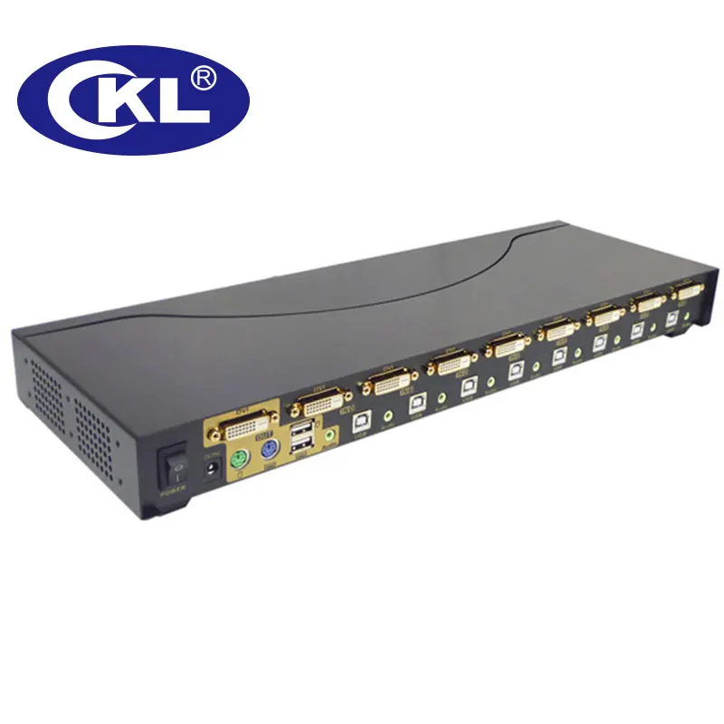 CKL 8 портовый USB DVI KVM переключатель с аудио и PS/2 клавиатура для ПК монитора горячей