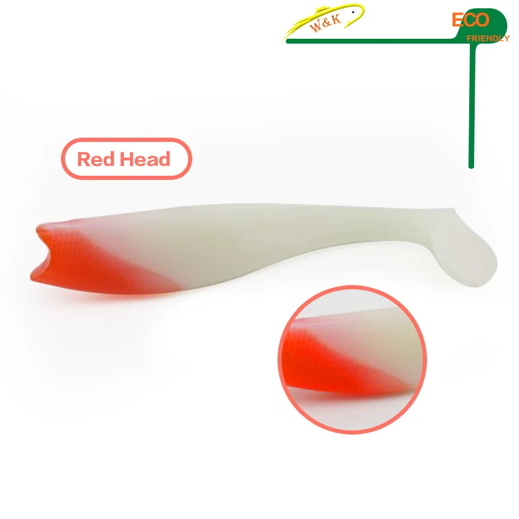 Red Head 4 шт./партия, 4,3 дюйма, ПВХ, Мягкая приманка для лодки и рыбалки на озере, 11 см, Мягкая приманка, приманка для игры в щуку, приманки для рыбы, Ultimate Shad, приманки - Цвет: Red Head