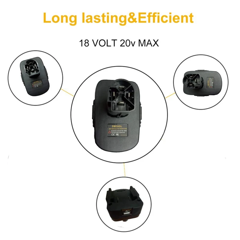 Адаптер для аккумулятора Dm18Gl Milwaukee 18V и Dewalt 20V литиевая батарея Craftsman 19.2 никелевый
