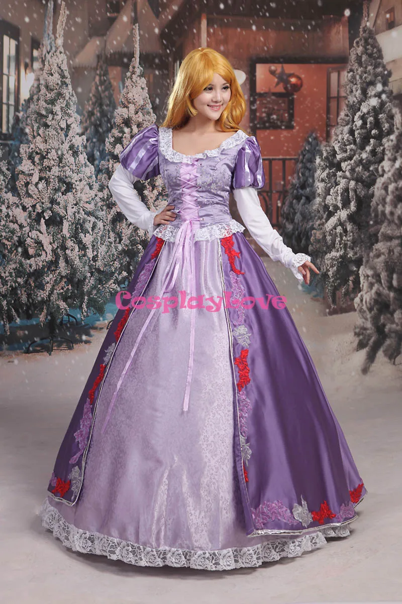 CosplayLove Custom Made Tangled Rapunzel Princess Purple Dress Cosplay Costume Cute For Halloween Christmas Party | Тематическая