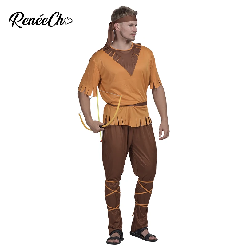 Reneecho мужской костюм Робин Гуд на Хэллоуин для взрослых Охотник косплей Pole Play
