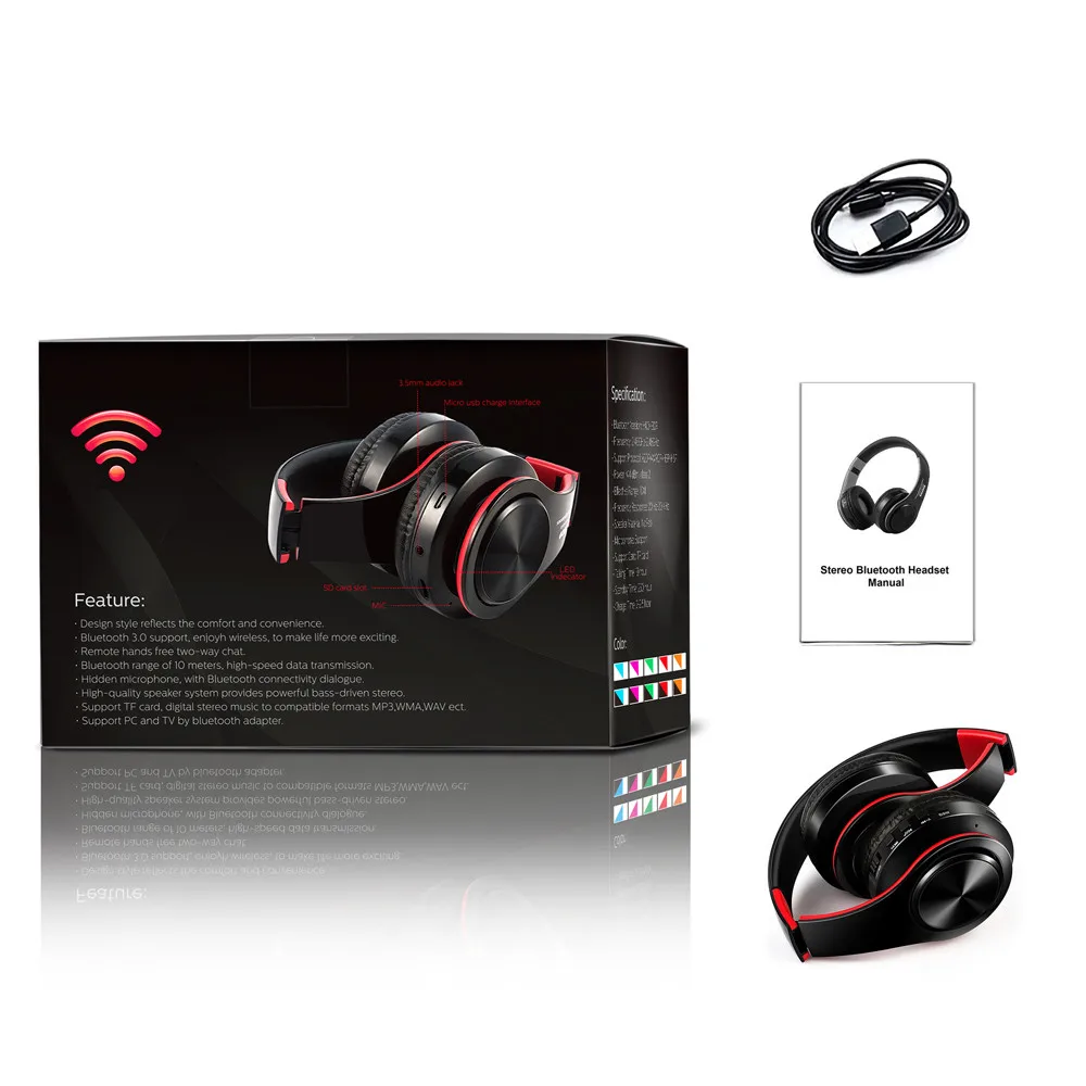Беспроводная складная bluetooth гарнитура VOBERRY с микрофоном сабвуфер музыкальная для