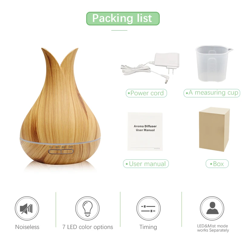 JTH-029 Aroma Essential Oil diffuser Ultrasonic Cool Mist Humidifier Air Purifier 7 Color LED Night light for Office Home | Бытовая