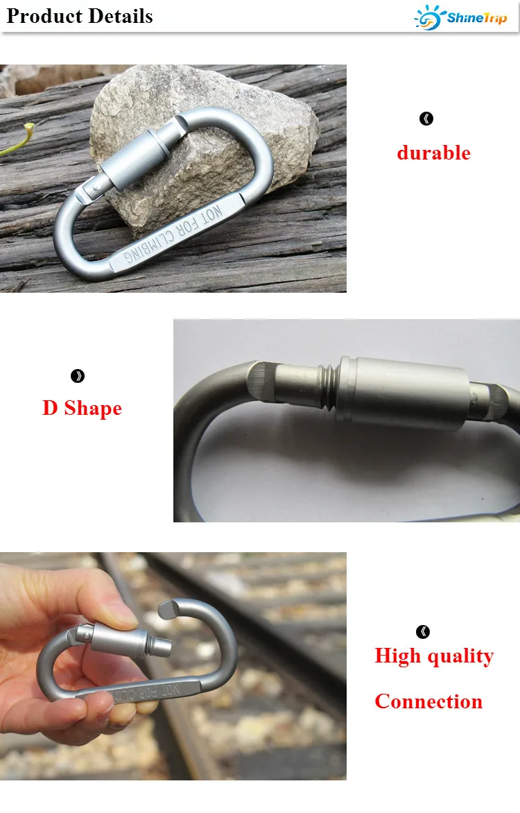 5 шт. D-образный карабин из алюминиевого сплава 8 2 см | Спорт и развлечения
