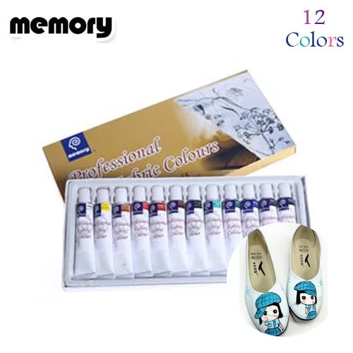 12 Colors DIY Water resistant Tube Set Acrylic Fabric Paint Color Painting Textile Art|art colors|painting acrylic color setcolors painting |