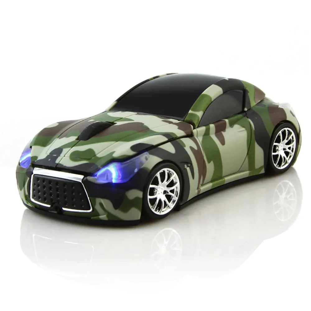 Green Camouflage 3D беспроводная мышь, автомобильная мышь, беспроводная камуфляжная, 2,4 ГГц, оптическая игровая мышь, светодиодный светильник, USB приемник для ноутбука, ПК, ноутбука - Цвет: Green Camouflage