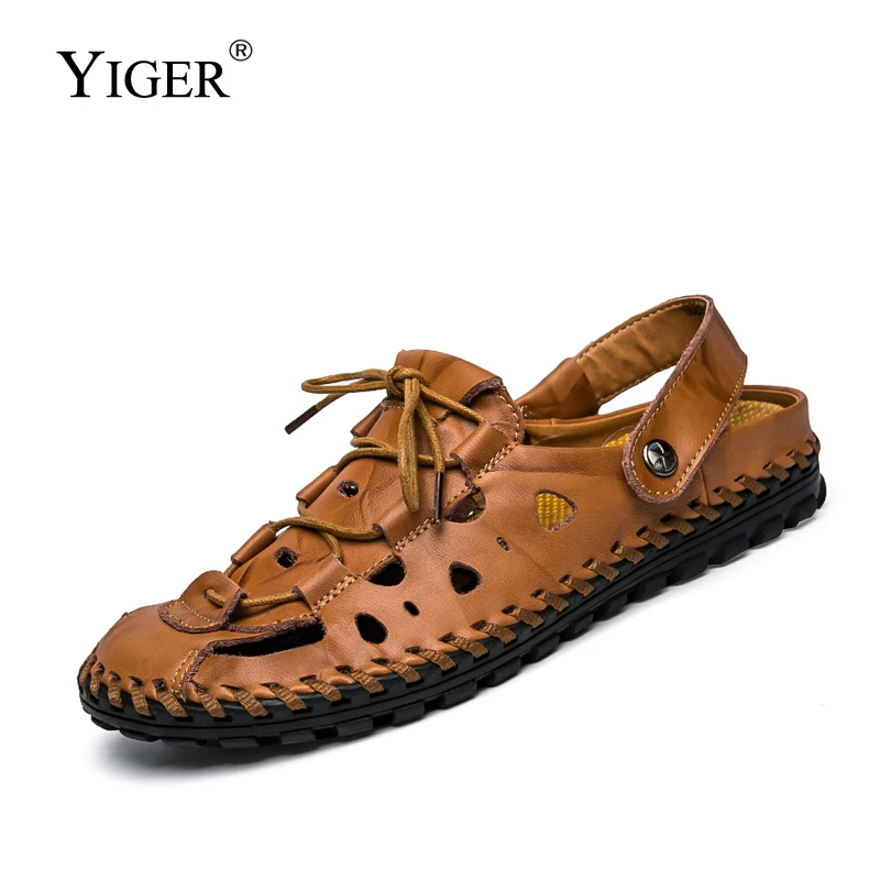 YIGER Новый Для мужчин Повседневные босоножки для отдыха на открытом воздухе