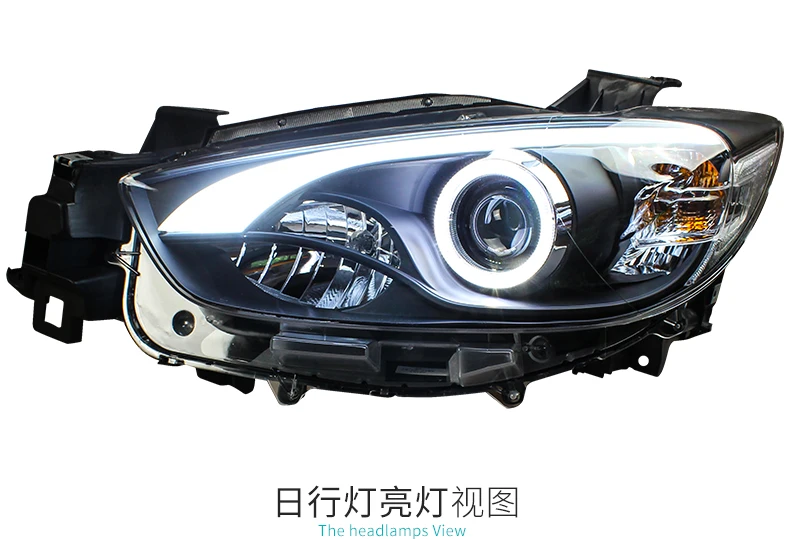 Автомобильный Стайлинг для Mazda CX-5 фары 2011- CX5 светодиодный фонарь DRL Bi Xenon объектив Высокий Низкий Луч парковочная противотуманная фара