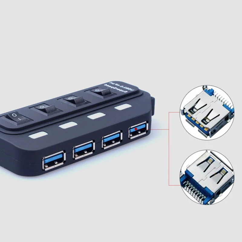 Портативный Micro usb-хаб 3 0 Супер скорость 5 Гбит/с 4 порта Mini USB концентратор с