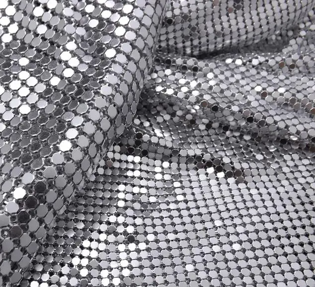 3mm silver Серебристые, золотые, черные модные латунные Блестки для одежды, 1 лист/Лот, 0,45*1,15 метров/лист, блестки для украшения nightclue - Цвет: 3mm silver