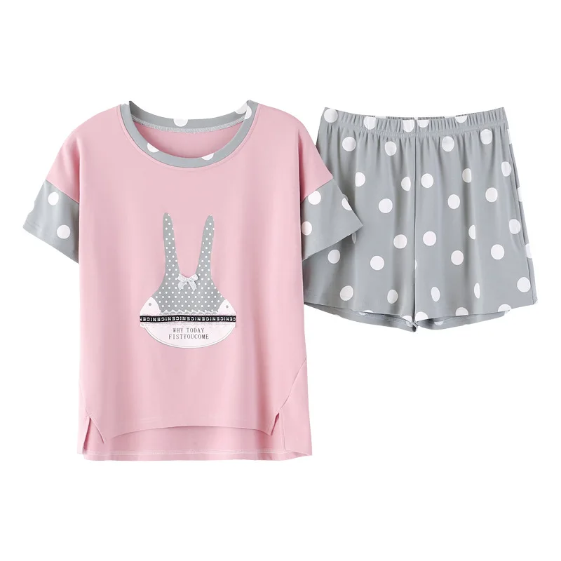 Летняя женская повседневная одежда из чистого хлопка пижамные комплекты для