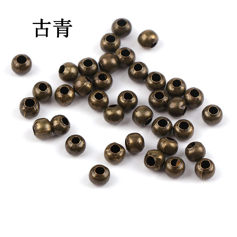 antique bronze 3, 4, 5, 6, 8 мм, 30-500 шт, золото/серебро/античная бронза, металлические круглые разделители, свободные бусины для самостоятельного изготовления браслетов, ювелирных изделий - Цвет: antique bronze