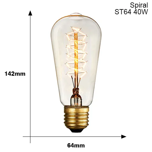 220V ST64 Spiral Современный алюминиевый подвесной светильник E27 держатель лампы 110 В 220 В Светодиодный светильник накаливания винтажный Ретро лампа Эдисона Декор Подвесная лампа - Цвет корпуса: 220V ST64 Spiral
