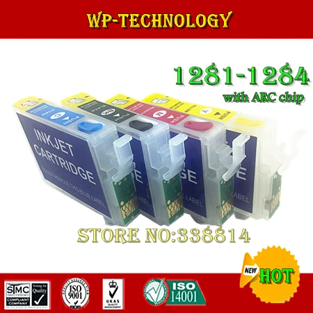 Пустой картридж для T1281 T1282 T1283 T1284 подходит Epson S22/SX125/SX130/SX230/SX235W/SX420W/SX425W с чипами