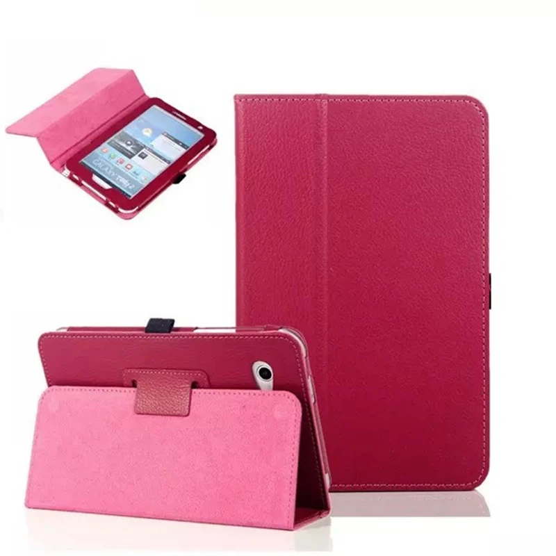 rose Чехол-книжка из искусственной кожи чехол для samsung Galaxy Tab 2 7 GT P3100 P3110 P3113 GT-P3100 7,0 дюймов чехол для планшета+ пленка+ ручка - Цвет: rose