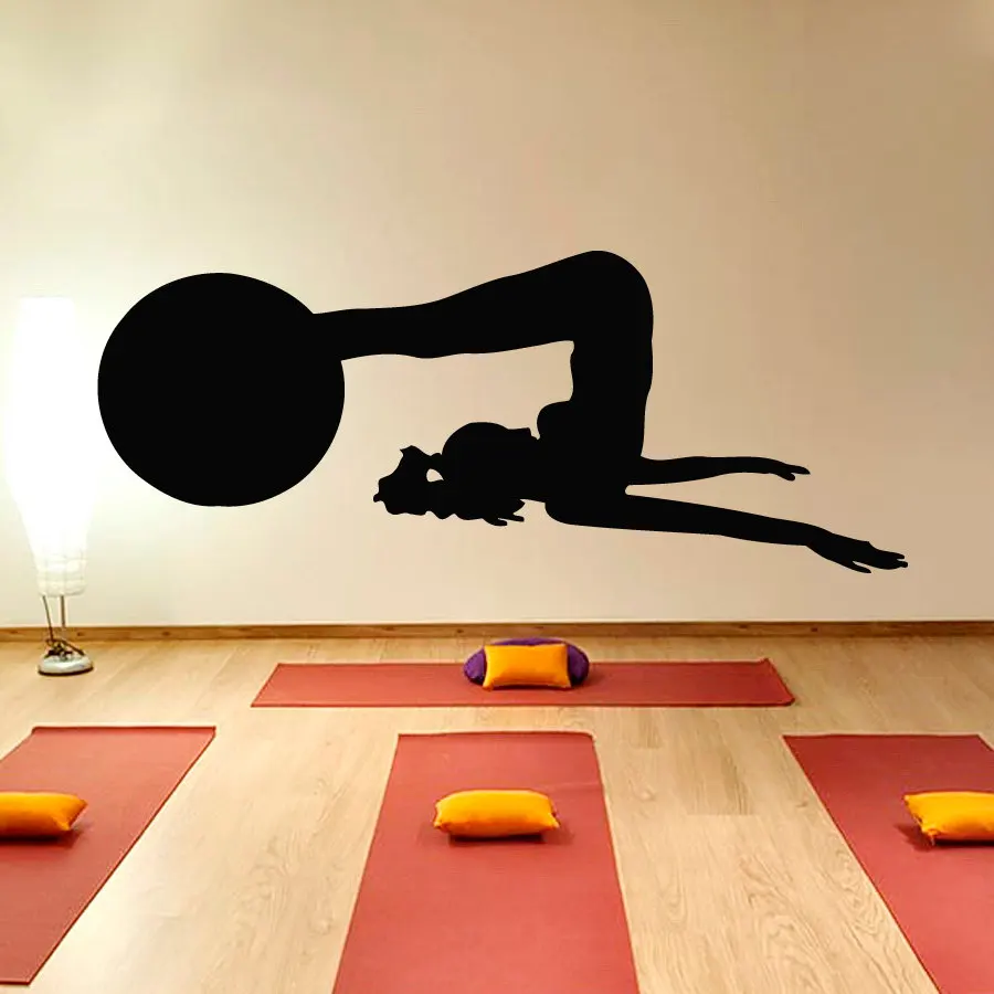 Женская виниловая наклейка ZOOYOO с мячом для фитнеса|wall sticker|decorative wall stickershome decor sticker