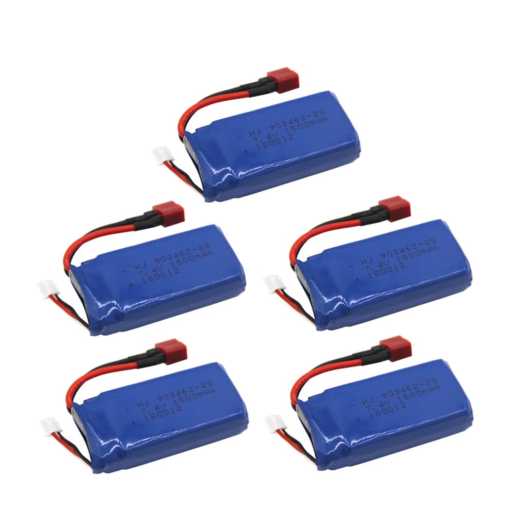 5 шт. 903462 7 4 В 1500 мАч 2s Lipo батарея 12423 12428 для Wltoys гусеничная автомобиля lipo 9125|Детали