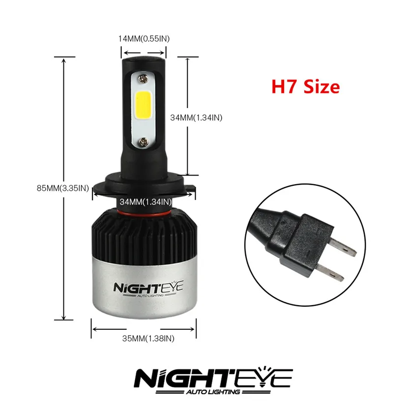 NIGHTEYE H4 светодиодный Hi/Lo комплект автомобильных фар 72 Вт набор 6500 к белый Авто H7