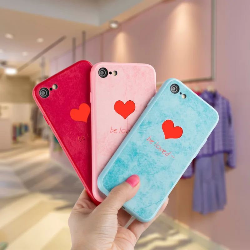 Cute Be Love Letter And Red Heart Print Back Cover For iPhone X 7 6 6S Plus 5S Phone Case TPU Soft Cases Coque 8 |
