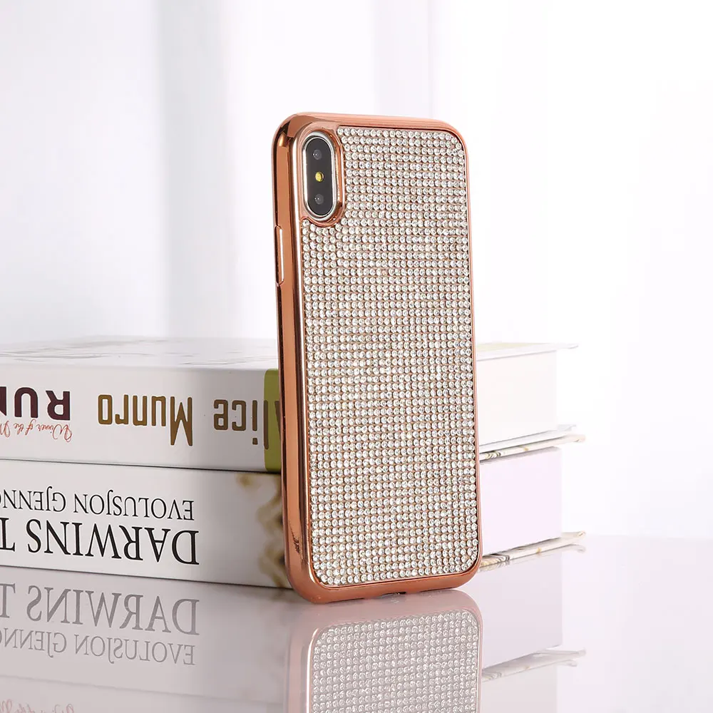 Чехол KISSCASE с гальваническим покрытием и бриллиантом для iPhone 7 Plus 8 X XR XS MAX чехлы из