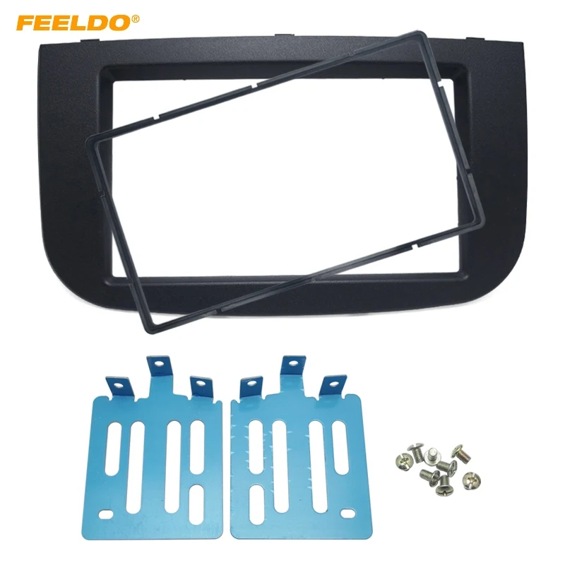 

FEELDO Car Radio Panel Fascia Frame for MITSUBISHI Colt 2008-2012 2Din Stereo Face Frame Dash Trim Mount Installaion Kit