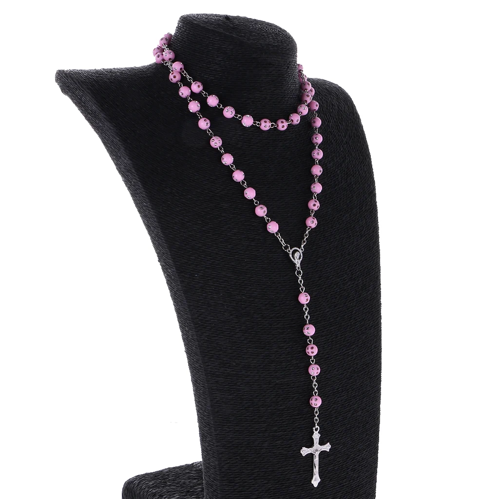 Модное женское ожерелье с подвеской в виде Креста Иисуса из бисера 8 мм |