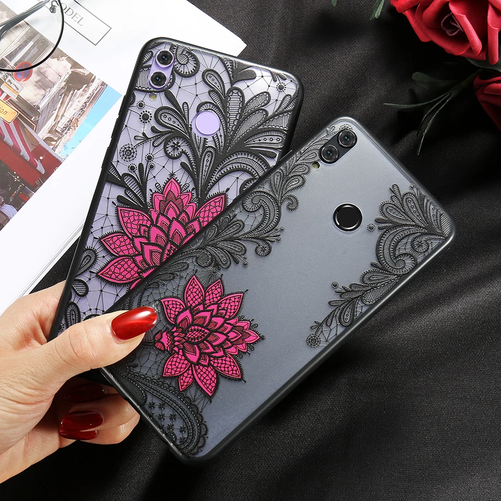 CASEIER Vintage 3D Lace Flower Case For Samsung Galaxy A8 2018 A30 A40 A50 M20 M10 A6 Pro 2019 Coque |