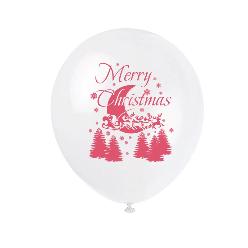 12 дюймов красный зеленый Счастливого Рождества Луна Дерево воздушных шаров из