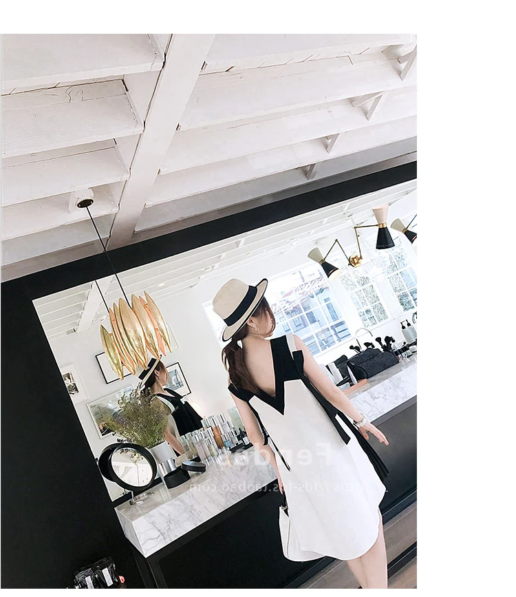 Весна новая Корейская версия Свободные Лук шить без рукавов Мода беременных женщин слово платье Большие размеры