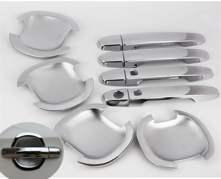 

FUNDUOO For SUZUKI S-CROSS SCROSS 2014 2015 Chrome Door Handle Cover + Cup Bowl Cover Trim Sticker Free Drop Shipping