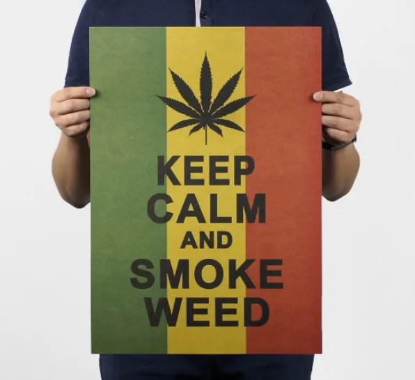Винтажный постер из крафт бумаги с надписью Keep Calm and Smoke Weed карта для украшения