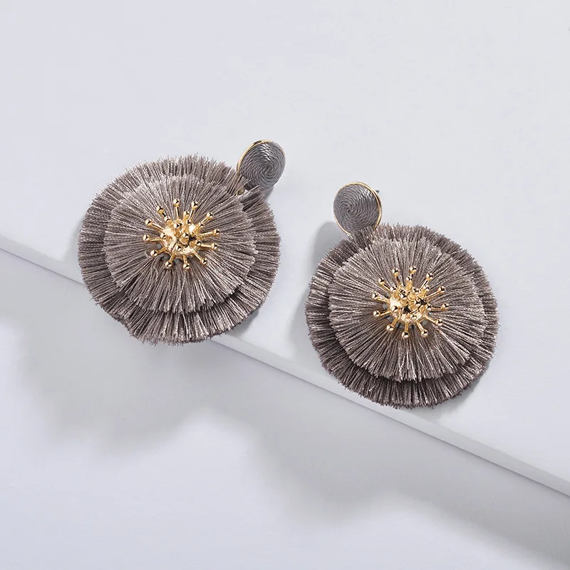 Женские многослойные серьги с бахромой HUIDANG эффектные в стиле