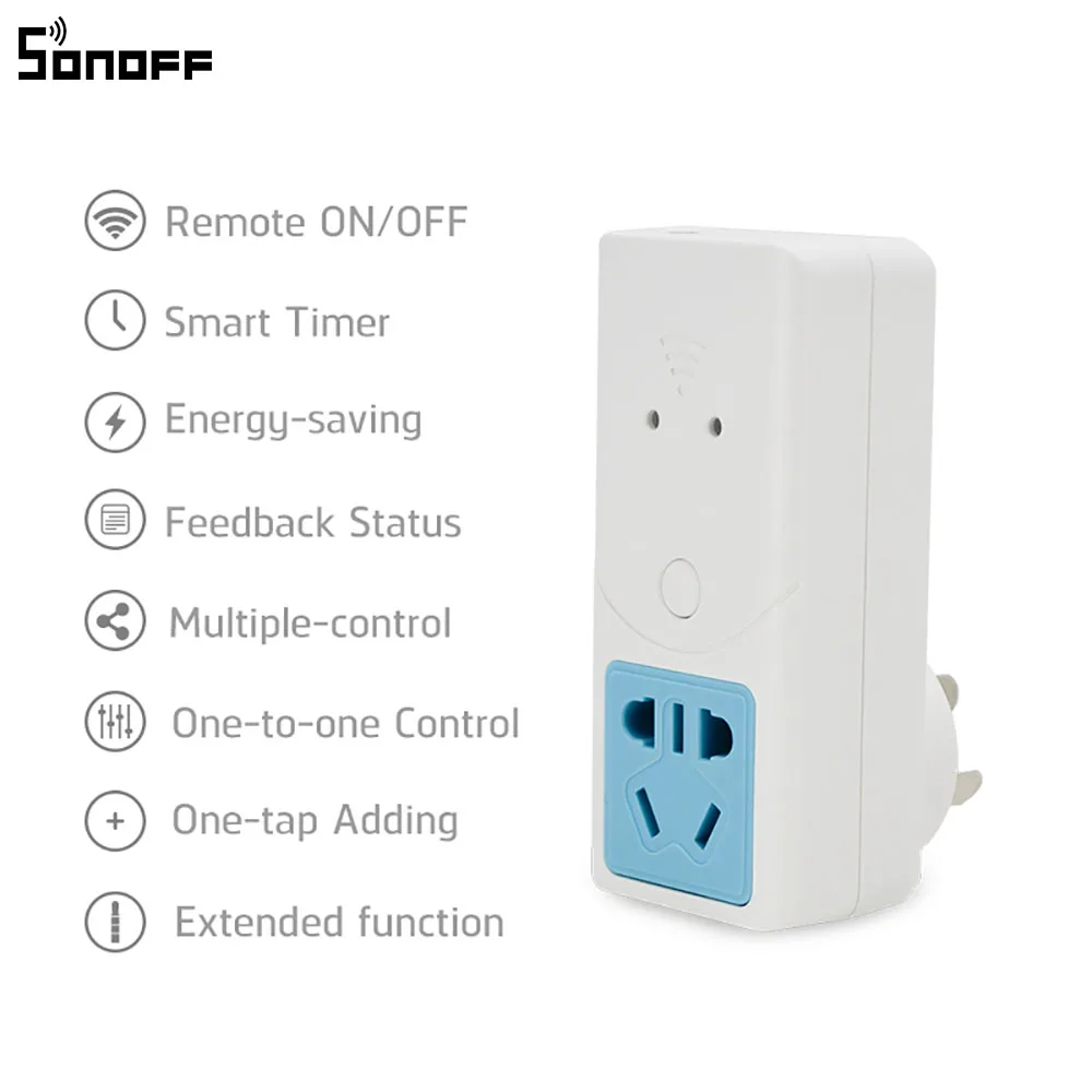 Умная розетка Sonoff S22 Wi Fi AU CN Беспроводная поддерживает Температурный датчик