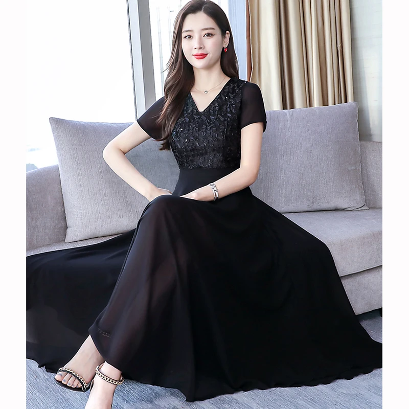 Летнее шифоновое платье женская одежда новинка 2019 богемное пляжное облегающее