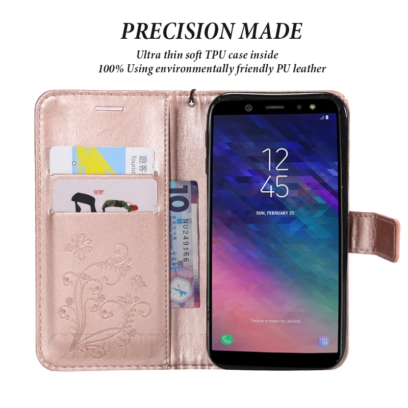 Кожаный чехол-книжка для Samsung Galaxy S8 S9 A6 A8 Plus S6 S7 Edge J2 Pro J4 J6 J8 2018 A3 A5 J3 J5 J7 Neo 2017 Note 9 8 |